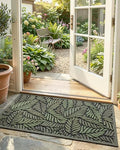 Color&Geometry Door Mat Outside Entrance 17"x30", Garage, Green by COLORG