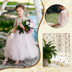 6PCS Champagne Floral Table Runner 10 FT, Embroidery Daisy Table Runners Seasonal Spring Summer Sheer Tulle Dining Table Decor for Home Party Birthday Decor 29x120 Inch ﻿ - Image 7