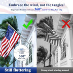 PHITRIC Flag Pole Kit, Tangle Free Spinning Stainless Steel Rustproof Flagpole for 3x5 Sports Fan Outdoor Flags for Outside House (Silver, 6FT, with Bracket) - Image 2