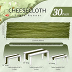 30 Pack Cheesecloth Table Runner 10FT Olive Green Table Runner Boho Gauze Cheese Cloth Table Runners Long Rustic Sheer Table Decorations for Wedding Party Baby Bridal Shower Birthday Holiday Home - Image 2