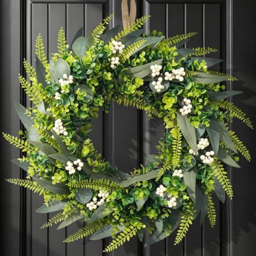 26" Artificial Greenery Wreath for Front Door All Season Boxwood Wreaths by Unknown