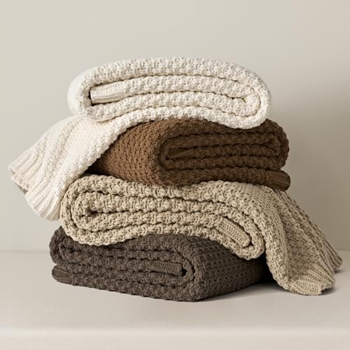 EVERGRACEHOME Chunky Chenille Knit Throw Blanket, 60 x 80, Camel Brown - Image 6