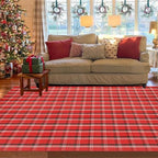 Christmas Red Green White Plaid Rug 8x10 ft, Extra Large Cotton Hand-Woven Buffalo Check Area Rug for Living Room, Bedroom, Patio, Christmas Holiday Farmhouse Decor, Washable Outdoor Indoor Carpet - Image 3