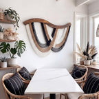 Mindsoft Minimalist Neutral Macrame Wall Hanging Dip Dyed Yarn Wall Art - Image 6