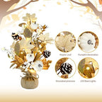Lighted Thanksgiving Table Tree, Neutral Fall Decor for Home Centerpiece - Image 4