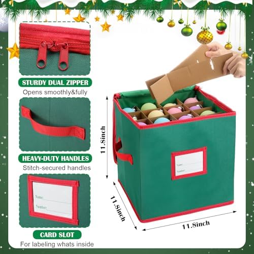 SATINIOR 6 Pcs Christmas Tree Storage Bag Set, Ornament Box, Green, 5 ft - Image 3