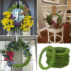 6 Pcs 12 inch Natural Grapevine Wreath Set, Hand-Woven Vine Branch Wreaths for DIY Crafts, Christmas Decorations, Home & Event Styling(Green) - Image 7