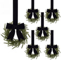 6 Pcs Christmas Black Wreaths Kitchen Cabinet Decorations by Luinabio