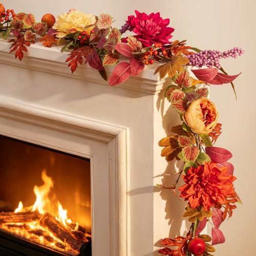 NUPTIO 6Ft Fall Garland for Mantle: Fall Decor for Home Thanksgiving by Nuptio