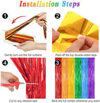 ZATAYE 12 Pack Rainbow Kindergarten Foil Curtain Streamer Decorations - Image 3