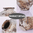 Wabi Sabi Rusty Vintage Vase, 6.3" Tall Wabi Sabi Decor Rustic Farmhouse Pottery Vase for Centerpiece, Textured Pottery Flower Vases for Home Decorative, Table, Living Room, Bedroom, Bathroom, Kitchen - Image 3