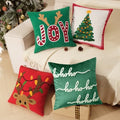 Phantoscope Pack of 4 Christmas Throw Pillow Covers, Plush Sherpa Fleece Reindeer Cushion Soft Velvet Xmas Tree Decorative Pillows for Couch, Green and Red, 18 x 18 inch by Phantoscope