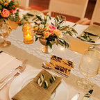 Xinnun 12 Pcs Burlap Table Runners with Lights Lace, 12 x 108 in, Vine - Image 6
