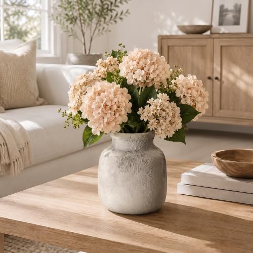 Rustic Ceramic Vase for Home Decor, 6.4 Inch Small Farmhouse Flower Vase - Image 6