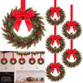 6 Pcs 10 Inch Mini Christmas Norfolk Wreath for Cabinet Decoration by Unknown