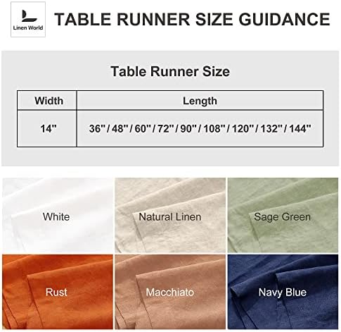 Linen Table Runner 14X90 Inches,100% French Linen Rustic Tablerunner,Machine Washable Dining Table Runner for Fall,Wedding,Party,Halloween,Christmas(White) - Image 6
