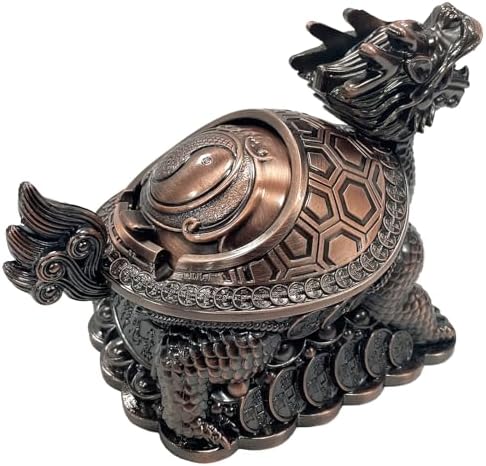 Briskfeel Feng Shui Dragon Turtle Multi Functional Metal Statue Wealth Prosperity Sculpture for Living Room Office Desk Feng Shui Art Best Housewarming Congratulatory GIF (D1 Bronze) - Image 5