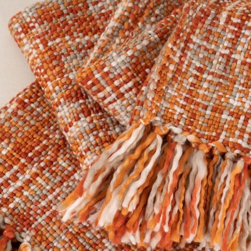 BATTILO HOME Orange Throw Blanket for Couch,50"x60" - Image 6