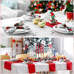 Nitial 24 Pcs Poinsettia Christmas Cloth Napkins Washable Dinner,Christmas - Image 5