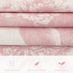 Foindtower Set of 2 Linen Floral Throw Pillow Covers Neutral Vintage Print Decorative Cozy Cushion Covers Farmhouse Boho Home Decor for Sofa Chair Couch Bedroom Living Room,22×22 Inch,Light Pink - Image 2