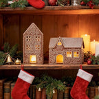 WDS WONDROUS Ceramic Christmas Gingerbread House Decor, Light Up Houses - Image 4
