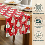 Christmas Table Runners | Red Snowman | Seasonal Table Decorations | Home Kitchen Decor | Made in The USA | Stain Resistant | 14" x 72" Long - Image 2