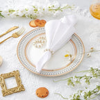 APTWOW Pearl Gold Napkin Rings Set of 100, Disposable Wedding Table Decor - Image 3