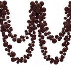 2 Pcs 9 ft Brown Velvet Christmas Ball Ornament Garland - Image 6