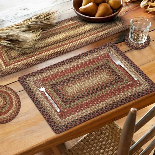 Homespice Gingerbread Braided Table Runner for Country Decor, Rect 11x36 by Homespice