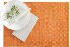 Restaurantware-Amalfi 16 x 12 Inch Plastic Placemats, Set Of 6 Basketweave Outdoor Placemats - Heat Tolerant, No Stain, Papaya Inspired Finish Vinyl Table Placemat, Waterproof, Easy To Clean by Restaurantware