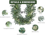 2-Pack 6 Ft Artificial Eucalyptus Garlands for Mantel Decor - Image 3