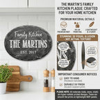 Personalized Family Kitchen Name Sign, Custom Faux Slate Chalkboard Plaque, Flat MDF Board with Realistic 3D Stone Print (Not Real Slate), Rustic Farmhouse Wall Decor for Dining Room - Image 3