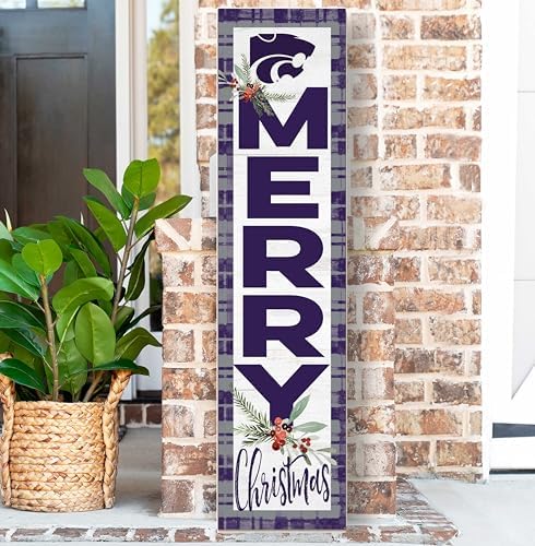 KH Sports Fan Kansas State Wildcats Holiday Porch Leaner, 11x46 Inches, Wildcats Outdoor Christmas Sign; Display Some Holiday Cheer with This Kansas State Wildcats Christmas Sign - Image 2