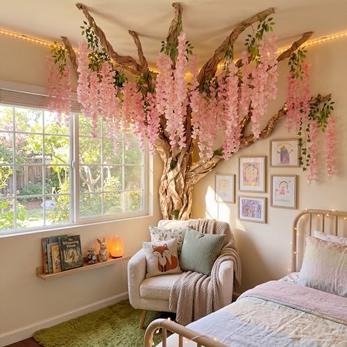 Zeyune 3D Wisteria Tree Classroom Decor for Reading Corner, Pink - Image 6