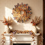 Agusbagli 28" Fall Wreath for Front Door with Eucalyptus & Cimicifuga - Image 3