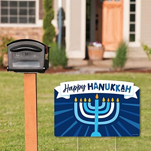 Big Dot of Happiness Hanukkah Menorah - Chanukah Holiday Party Yard Sign Lawn Decorations - Happy Hanukkah Party Yardy Sign - Image 2