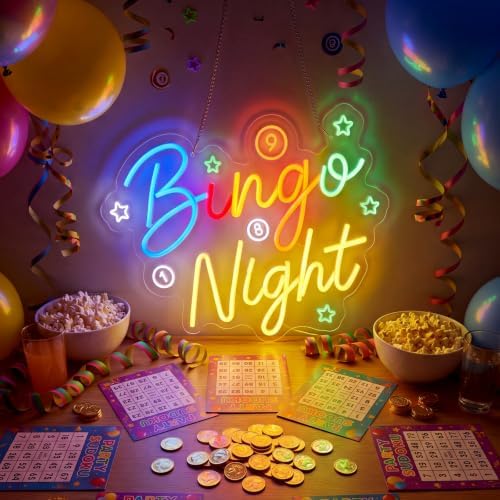 Zhengmy Bingo Night Neon Sign, USB Powered LED Light for Bingo Party Decor by Zhengmy