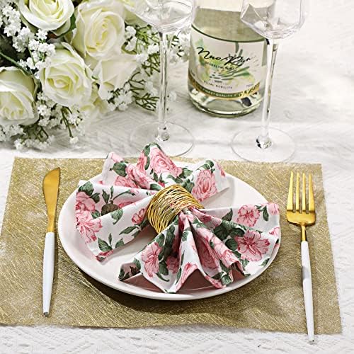 Moukeren 36 Pcs Floral Cotton Cloth Napkins, 15x15 Inch Reusable Dinner - Image 5