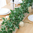 mizii 5 Packs 340" Artificial Vines Garland Fake Vine with Small Green Leaves Silk Rose Leaf Faux Hanging Plants Greenery Decoration for Outdoors Indoor Table Centerpieces Wedding Decor (Rose Leaves) - Image 4