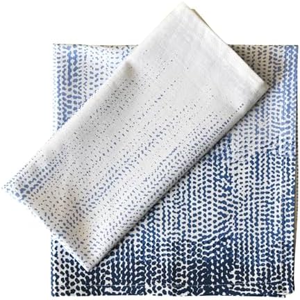 FINGERCRAFT Cloth Napkins Set of 12 Cotton Linen, 20x20 Inch, Blue Ombre - Image 2