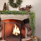 6ft Real Touch Norfolk Pine Christmas Garland with Eucalyptus - Image 2