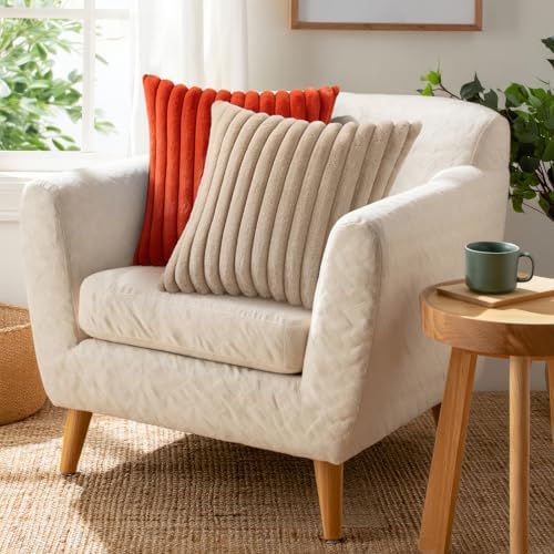 Pallene Faux Fur Decorative Throw Pillow Covers 26x26 Set of 2, Khaki - Image 4