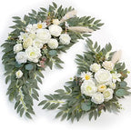 Artificial Wedding Arch Flowers Kit(Pack of 2) for Wedding Arch, Bridal Shower, Ceremony and Reception Backdrop Decoration (Cream & Champagne) by WEIERYUE