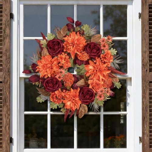 24in Fall Wreaths for Front Door Artificial Autumn Wreath - Image 6