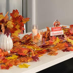 CQURE 12 Pack Fall Garland, Total 95Ft Artificial Autumn Maple Leaves Garland Hanging Vines, Thanksgiving Halloween Harvest Decor for Fireplace Mantle Table Indoor Outdoor - Image 5