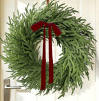 26 Inch Real Touch Norfolk Pine Wreath Christmas Decorations for Front Door, Fake Plants Green Christmas Wreath Home Decor, Xmas Decor Indoor Outdoor for Mantel Fireplace Wall Holiday Winter Decor by Unknown
