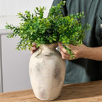 Large Ceramic Rustic Flower Vase, 10.43 Inch Tall Vintage Pottery Home Decor, Antique Farmhouse Terracotta Vase for Living Room, Table, Shelf, Mantel Decoration, Farmhouse - Natural Brown - Image 5