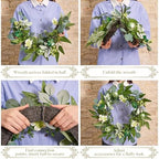 Valery Madelyn Collapsible St. Patrick's Day Door Wreath with Light, Spring Wreath with Shamrock Clover Ornaments for Table Centerpiece, Prefect Gift and Decoration for Irish Festival Party-24'' - Image 5