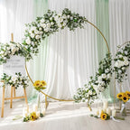 Suncalla 2 Pcs Artificial Peony Eucalyptus Floral Swag for Arch,White - Image 4