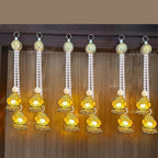 Divyakosh Wall Hangings for Home Decoration, Set of 4 Diwali Lights, Handmade Diwali Decoration, Door Valance Hanging with LED T-Lights for Wedding Decor - Image 2